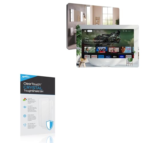 Image of BoxWave Screen Protector Compatible with Sylvox Magic Mirror TV On Wall Model (24 in) - ClearTouch Crystal ToughShield 9H (2-Pack), Clear 9H Tough Flexible Film Screen Protector