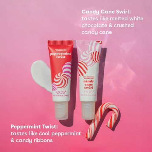image for eos Holiday 24H Moisture Super Balm- Peppermint Twist, Candy Cane Swir