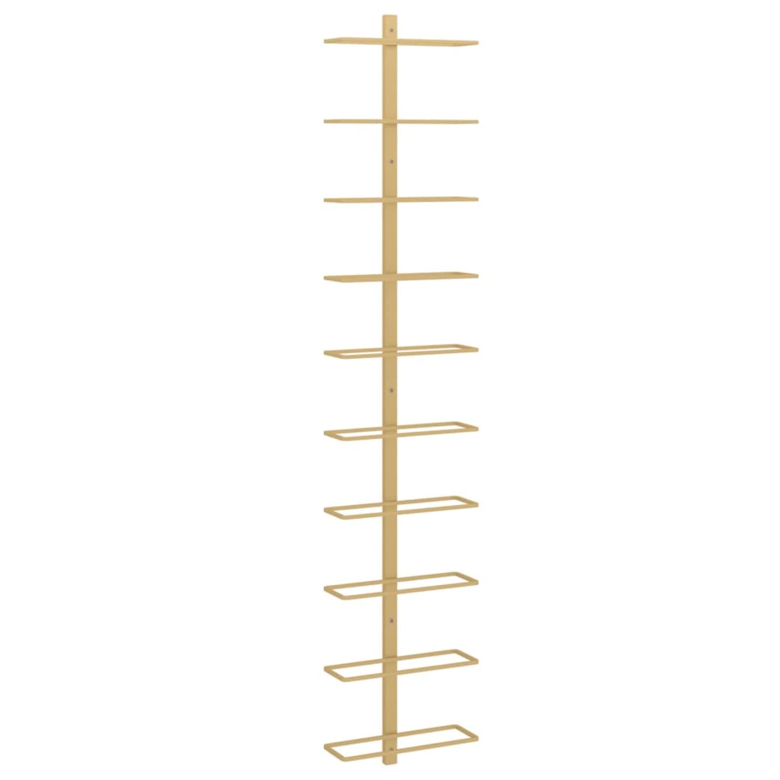 Gecheer Botellero para Vino de Pared metálico, diseño Original y Elegante Botellero de Pared para 10 Botellas de Metal Dorado