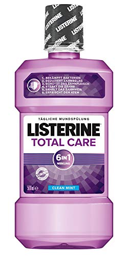 Listerine Total Care Antibakterielle Mundspülung (mit 6-fach Wirkung, für umfassendere Mundhygiene), 500 ml