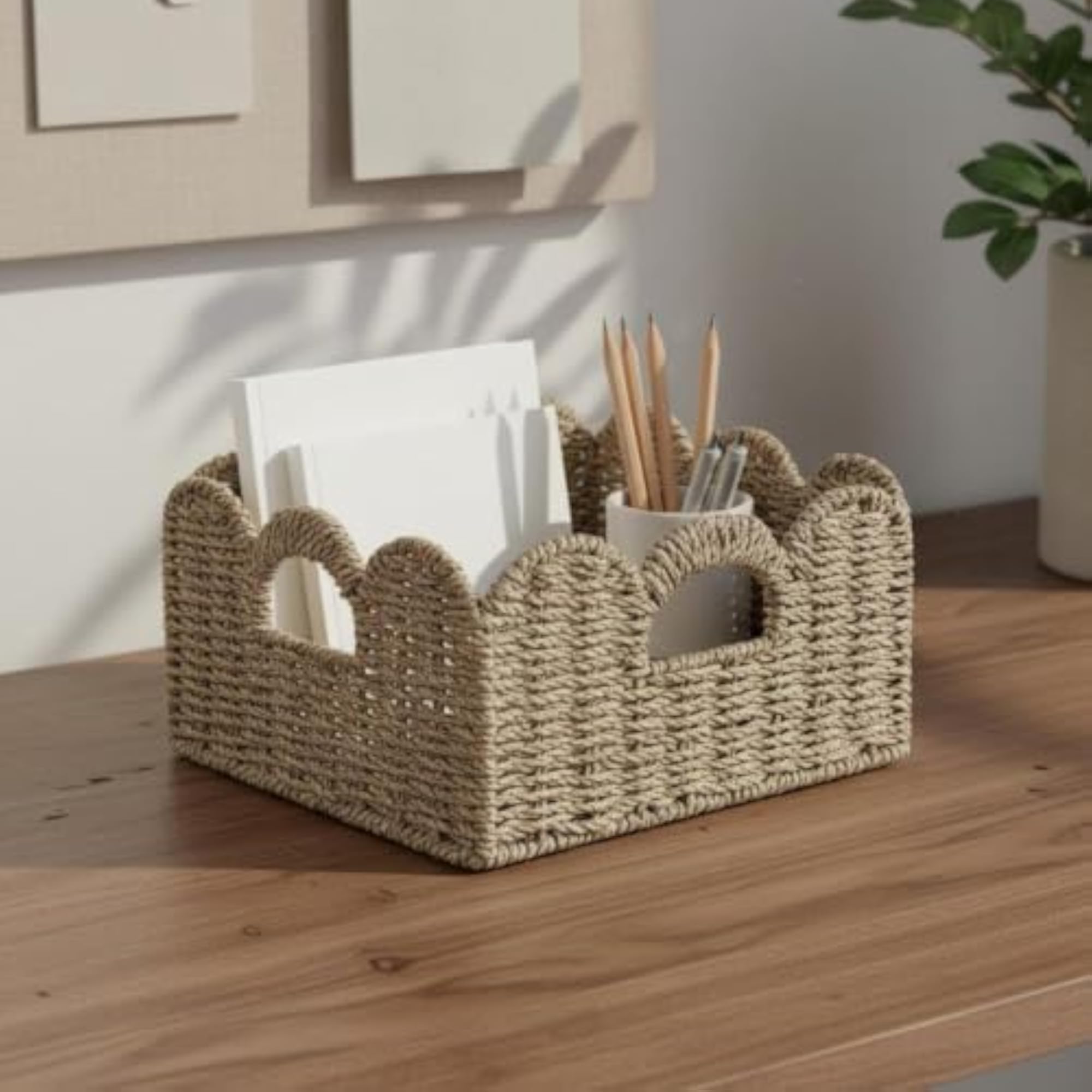 Handwoven Storage Tray, Rustic Design Gift