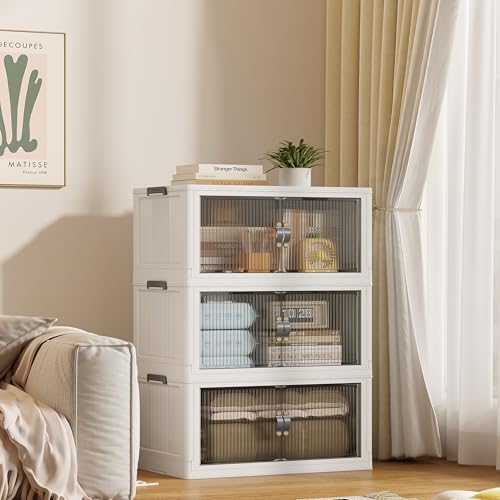 SAILUN 87Gal/348Qt Stackable Storage Bins Folding Collapsible Storage Bins with