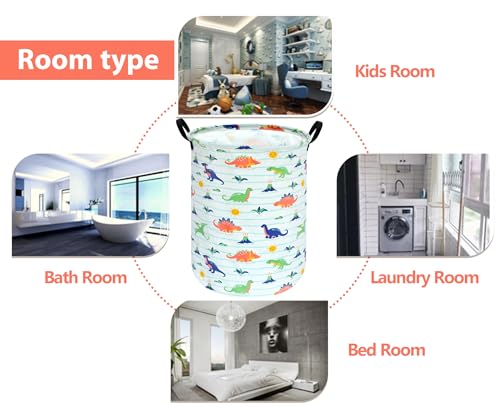 Image of Round Laundry Basket Storage Bins Nursery Hamper Gift Baskets for Home,Office,Home Decor