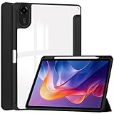 Gylint Case for Xiaomi Redmi Pad 2 11 inch 2025, Hybrid Slim Case Cover [Built-in Pencil Holder] Shockproof Cover with Clear Transparent Back Shell for Xiaomi Redmi Pad 2 Black