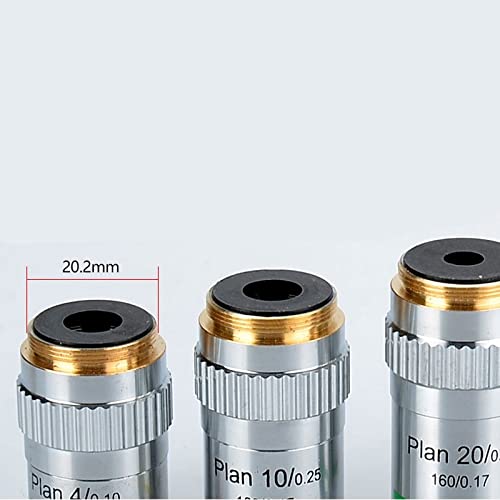 Microscope 20.2mm Metallurgical Biological Microscope Plan Achromatic Objective Lens 4X 10X 40X 100X Optical Instruments(100X)