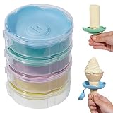 Doytn Silicone Popsicle Holders for Kids (4 Pack) with Travel Case, Mess Free Ice Cream Cone & Popsicle Drip Catcher, Built-In Sip Opening, Reusable BPA Free, Dishwasher Safe