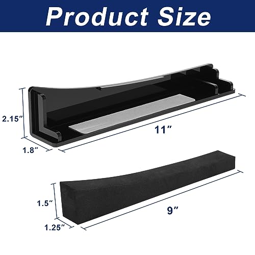 Image of Horizontal Stand Holder - Horizontal Base Stand Compatible with PS5 Disc & Digital Edition, Acrylic Desk Rack Desktop Console Support for PS5 Console Storage & Accessories Organizer (Solid Black)