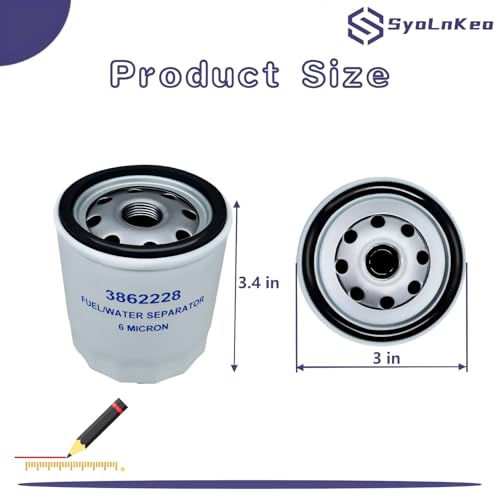 Image of (1 Pack) 3851218 3852413 3862228 Fuel Filter Fuel Water Separating Filter For Volvo Penta 4.3, 5.0, 5.7, 5.8, 7.4, 8.1, 8.2 carbureted & fuel injected engines