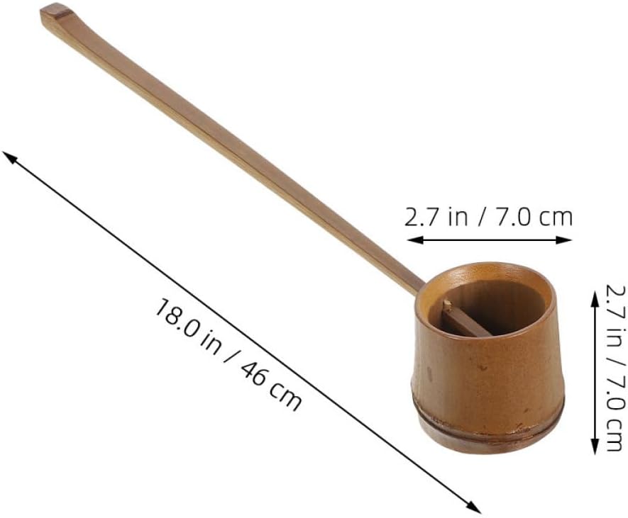 UPKOCH Water Ladle Long Handle Kitchen Scoop Large Carbonized Watering Spoon Wine Ladle for Tea Ceremony and Garden Use