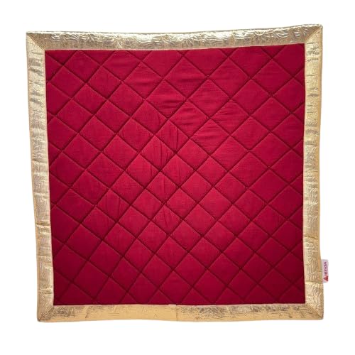 Empowered Red Cotton - Quilted Meditation/Pooja Aasan-image-5