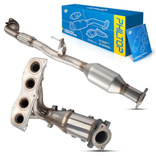 PHILTOP Front and Rear Catalytic Converter Kit Direct-Fit Replacement For