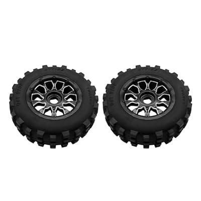 Front Wheel Tire with Metal Wheels Hub Kit for 1/5 HPI ROFUN ROVAN KM Baja 5T 5SC Losi 5ive T Rc Car Parts