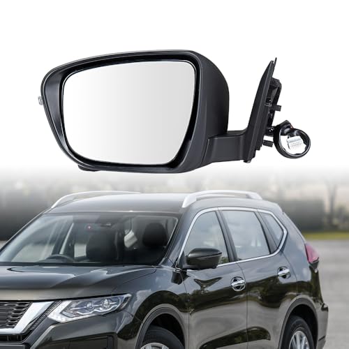 NAAMOTOMOX Left Power Rearview Side Door Mirror for 2014-2019 Nissan X-Trail T32 Rogue Sport, Driver Side, Black, Heated, Integrated Camera, Amber Turn Signals by NAAMOTOMOX - Used condition - US$83.63