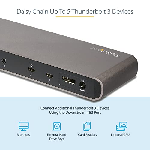 Startech.com Thunderbolt 3 Dock - Dual Monitor 4K 60Hz Laptop Docking Station With Displayport - 85W Power Delivery - 3-Port Usb 3.0 Hub, Ethernet, Audio - Tb3 Dock - Windows & Mac (Tb3Dk2Dppd) #TOP6