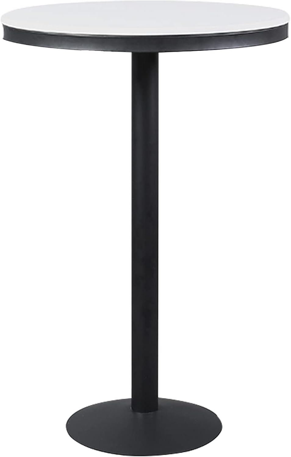 Round Pub Bar Table,High Leg Table White Round Marble Pub Table Small Space Standing Breakfast Table Easy to Clean Balcony/Living Room/Restaurant (D: 21.6/23.6in) (H: 30/37/41in)