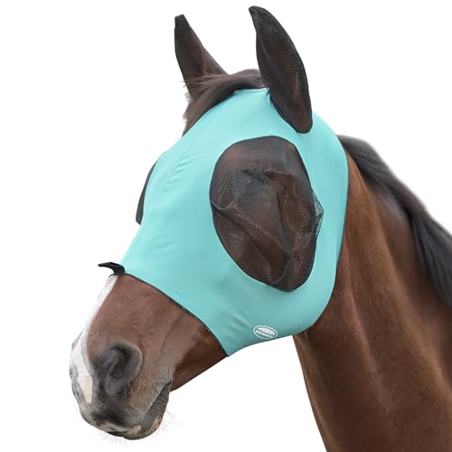 Masque anti-mouches Weatherbeeta au pré pour poney turquoise vif