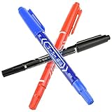3PCS CCL Anti-Etching PCB Circuit Board Ink Marker Double Pen for DIY PCB Repair CCL Printed Circuit Diagram Blue Black Red