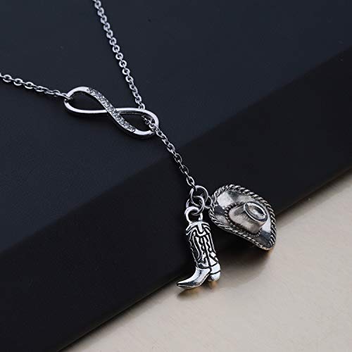 Bekech Cowgirl Jewelry Boots And Bling It's A Cowgirl Thing Bangle Bracelet With Western Wild West Cowgirl Texas Boot Charm Equestrian Gift Horse Lover Gift (Boots Y Necklace) #TOP1