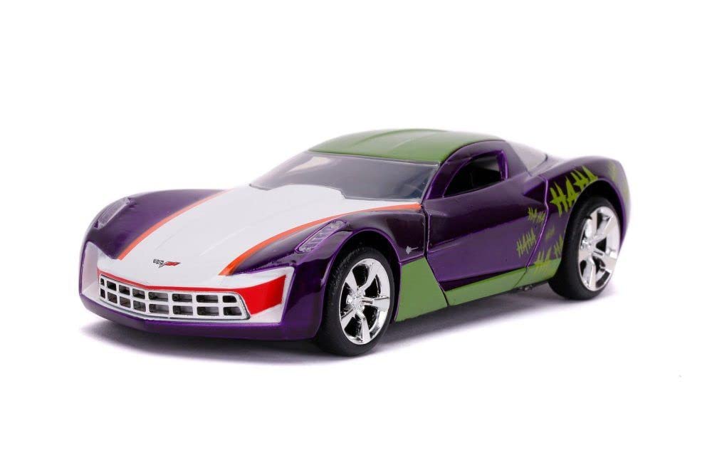 Jada Toys DC Comics 1:32 The Joker's 2009 Chevy Corvette Stingray Die-cast Car, Toys for Kids and Adults