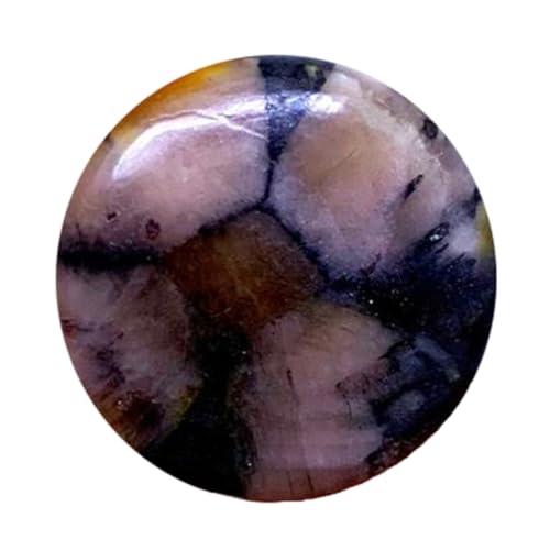 Chiastolite naturelle cabochon rond 26x25mm pour création de bijoux