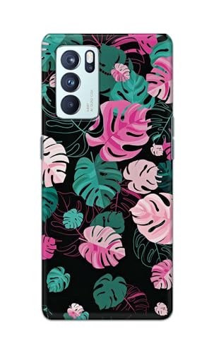 Image of Printed Hard Back Cover for Oppo Reno6 Pro 5G Back Cover (Seamless Leaves) -190724(EA)