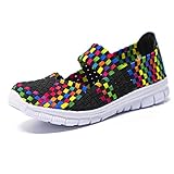 Jamais démodé. Blivener Chaussures de sport pour femme avec élastique léger et confortable - - Couleur : noir., 42 EU