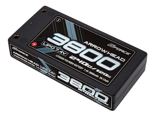 ジーフォース Arrow Head Lipo 7.4V 3800mAh 120C/240C RCカー用LiPoバッテリー GFG016 日本正規品のサムネイル