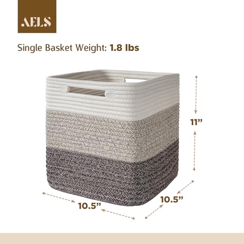 Panier de rangement en coton tissé main, cube rustique durable pour dressing - 4
