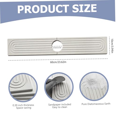 Alfombrilla de diatomita superabsorbente de 24x4 pulgadas para grifo 5