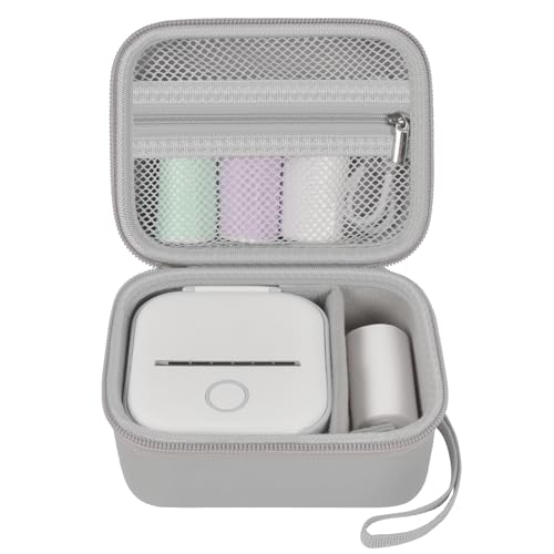 Image of ANKHOH Label Maker Case for Memoking T02 for Phomemo M02 for Nelko, Grey | Mini Pocket Printer Case for Portable Sticker Paper and Daily Carry, Box Only