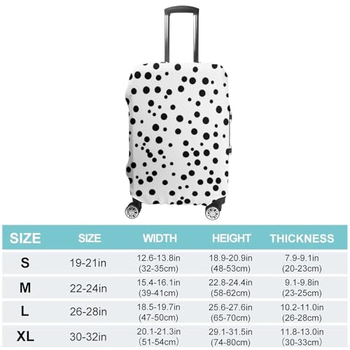 Luggage Covers Anti-Scratch Suitcase Cover Black And White Polka Dot Washable Elastic Suitcase Protector Travel Luggage Protector Covers Carry On Luggages Cover L (26-28 inches)2