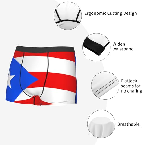 CUTEDWARF Flag of Puerto Rico Men's Boxer Briefs Elastic Waistband Briefs Men's Boxer Briefs3