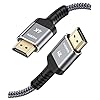 4K HDMI Kabel 2Meter, Snowkids HDMI Kabel 4K@60Hz Nylon Geflecht Vergoldete Anschlüsse mit Ethernet/Audio Rückkanal, Kompatibel mit Video 4K 2160p,1080p-Grau