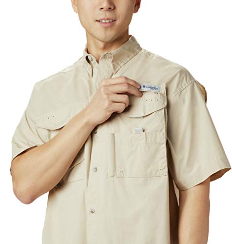 Columbia Men's Bonehead Short Sleeve Shirt, Fossil, 6X