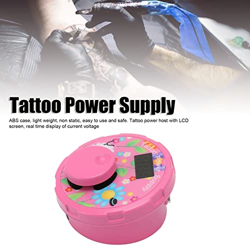Tattoo Power Supply Kit 3 12 V Adjustable Tattoo Power Supply Digital Display Tattoo Machine Power Supply Tattoo Accessories Pedalless Led Display For Artists, Pink #TOP1