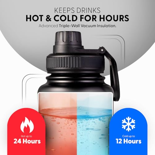 Image of DOCAT Water Bottle 1 Litre, Stainless Steel Sipper Water Bottle, Leak Proof Lid, Rust Proof, 24 Hours Hot and Cold Thermosteel Vacuum Insulated Water Bottle