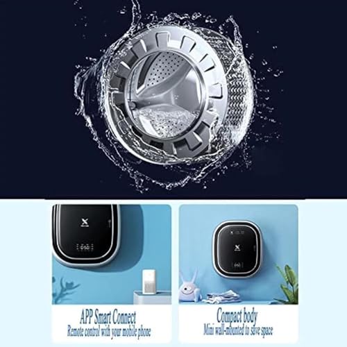 Genérico Lavadora y Secadora Compacta Automática Eléctrica 1450W, Mini Lavadora de Ropa Interior, Lavado a Alta Temperatura para Baño y Cocina