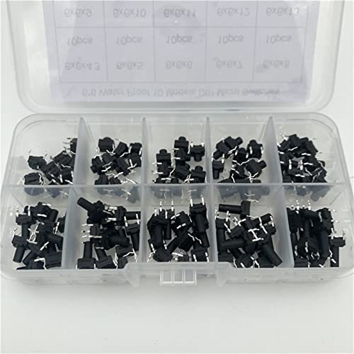 Micro interruptor tactil 6x6 kit de boton de llave PCB interruptores tactiles SMD Dip 100 ud 6