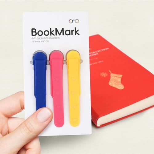 Image of SMUK 3 Pieces Silicone Heart Bookmarks for Women, Automatic Bookmarkers for Reading Lovers Girls Men, Cute Page Markers Book Markers Reading Gifts