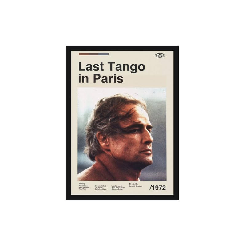 Image of BLINKART Last Tanngo In Paris Movie Poster Frame 8x12 Inch | Premium 300 GSM Paper Wall Print | Mid Century Vintage Film Artwork for Home, Bedroom, Living Room, Office | Framed Photo Decor