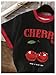 RoseSeek Girls Cherry Shirt Short Sleeve Colorblock Graphic Tees Cute Summer Shirts Y2k Aesthetic Clothes Black and Red 12 Years