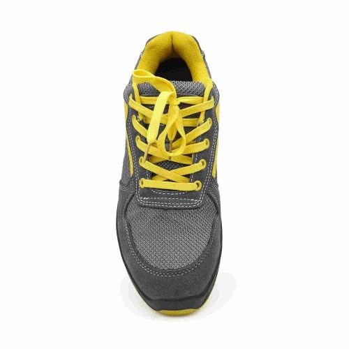 Goodyear - Zapato Deportivo de Seguridad S1P - Serraje Gris - Puntera y Plantilla Composite Sin Metal - Suela PU Antideslizante - Plantilla EVA Extraíble
