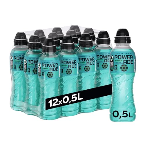 Powerade Sports Defend Limitierte Edition zur Fußball WM Kalorienreduziertes Sportgetränk mit Hibiskus-Geschmack - Elektrolytgetränk in Einweg-Flaschen mit Sport-Cap (12 x 500ml)