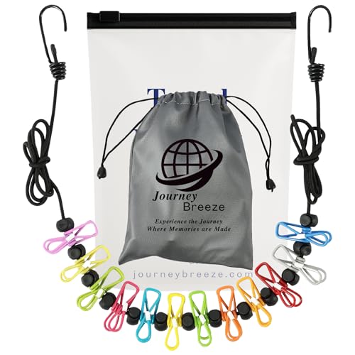 Portable Travel Clothesline with Clips – Elastic Indoor Outdoor Clothesline for Hotels, Cruise Cabins, Camping & Backpacking – Compact Drying Line for Hand-Washed Laundry
