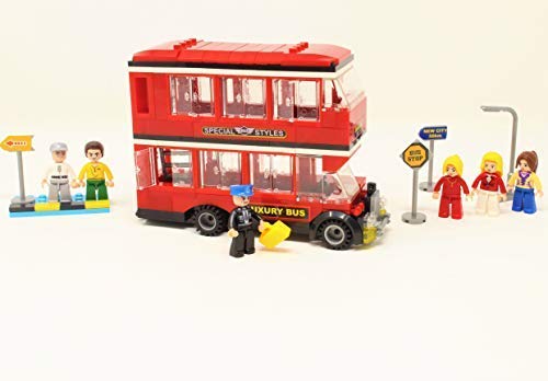 Ingenious Toys Londres Bus Double Pont avec 6 Figurines & Boîte d'origine are Inclus / Compatible Set de Construction #B5605