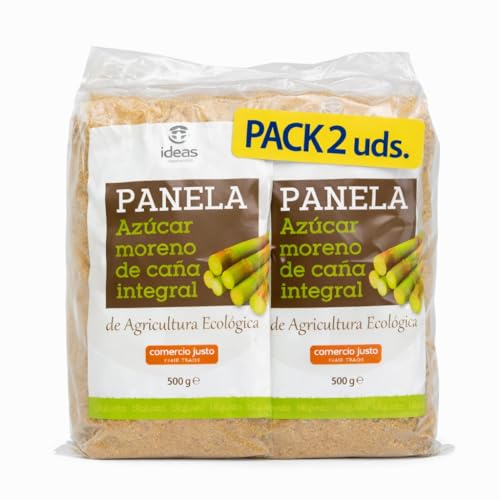 Pack 2x Panela Comercio Justo y Bio 500 g | 2 Paquetes de 500 g (Total 1 kg) | Azúcar Integral Ecológico | Sabor Dulce Natural