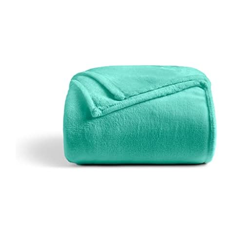 Cosy House Collection Everyday Plush Fleece Blanket - All Season Throw for Bed, Sofa, Couch - Warm, Lightweight, Soft, Fluffy Throw - Turquoise, King/Cal King (274 x 228cm) Cover
