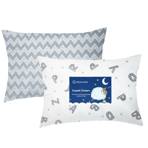 Toddler Pillowcases, 14x20 Organic Cotton Travel Pillow Case Set of 2