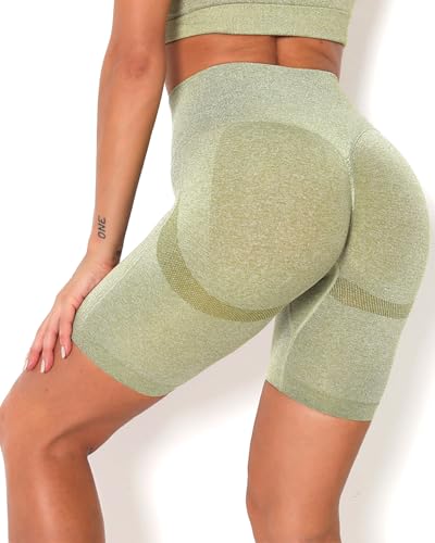 Image of Women's Gym Shorts Booty Scrunch High Wasit Seamless Sports Shorts Workout Push Up Shorts Cycling Fitness Running Shorts