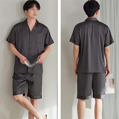 Pajamas Men's Ice Silk Short-sleeved Shorts Home Wear Thin Section Suit4